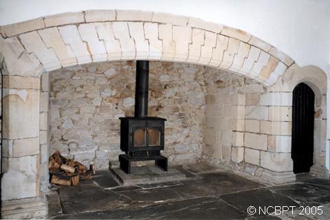 Fireplace with joggled voussoirs in the Main Hall at The Folly Settle