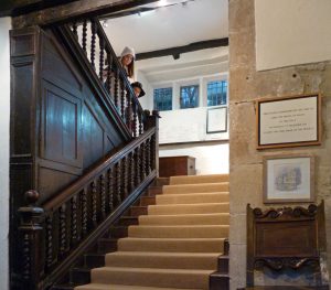 Main staircase inside The Folly, Settle