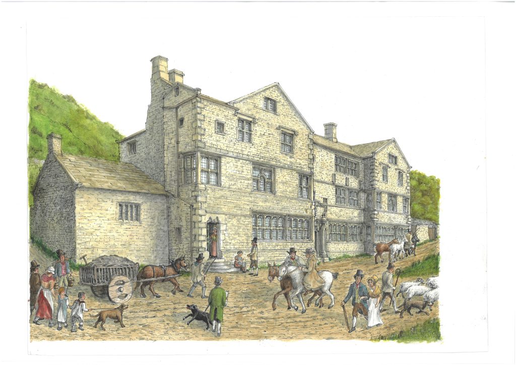 Coloured drawing of The Folly as it might have appeared in 1679